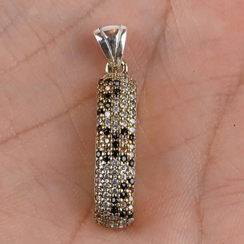 TURKISH TOPAZ .925 SILVER & BRONZE PENDANT